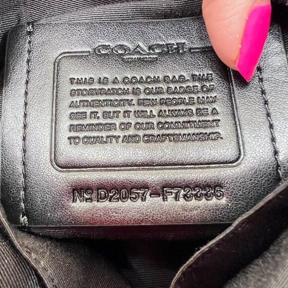 Coach NWOT Houston Crossbody Bag Signature Coated Canvas and Leather Black - Picture 11 of 15